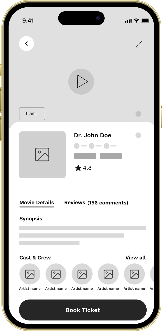 CineMax Digital Wireframes